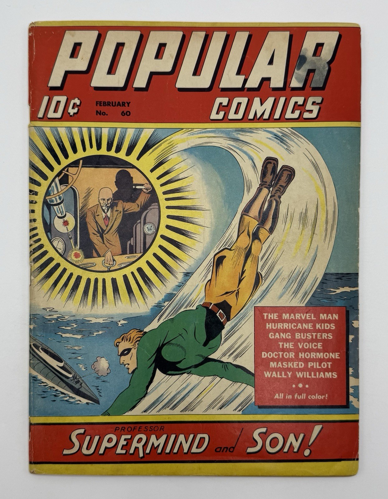 Popular Comics #60 Comic 1st App Supermind And son Golden Age Comics Dell 5.0