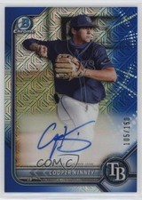 2022 Bowman Mega Box Chrome Mojo Blue Refractor 105/150 Cooper Kinney Auto 16el