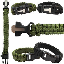 KombatUK Emergency Hiking Camping Survival Braided Paracord Bracelet Wrist Band