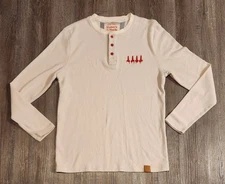 Makers Mark Whiskey Henley Shirt XL Long Sleeve Thermal Waffle Knit Beige