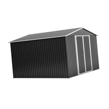 Large 10x10 FT Outdoor Metal Storage Shed with Lockable Sliding Doors,