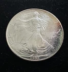 1993 American Silver Eagle - BU - Nicely Toned Blue And Red!