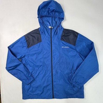 Columbia Sportswear Company wasserdichte Herrenjacke blau mit Kapuze XL leicht