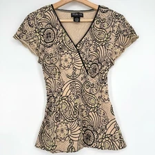 Style & Co Y2K Floral Paisley Babydoll Fairy Top Shirt Size M