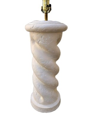 Postmodern Swirl Plaster Table Lamp Twist Plaster Table Lamp Rare Organic Modern