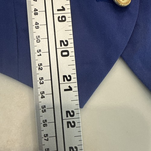 Gilet vintage Liz Claiborne Petite S blu cotone foderato bottoni oro Y2K - Foto 10 di 16