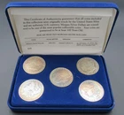 LOT OF 5 DIFFERENT MORGAN SILVER DOLLARS 90% SILVER COINS & CASE NO RESERVE NR