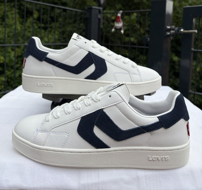 Levi s Herren Sneaker Weiß/Blau Low Top Schnürung atmungsaktiv EU 41 D7909-0002