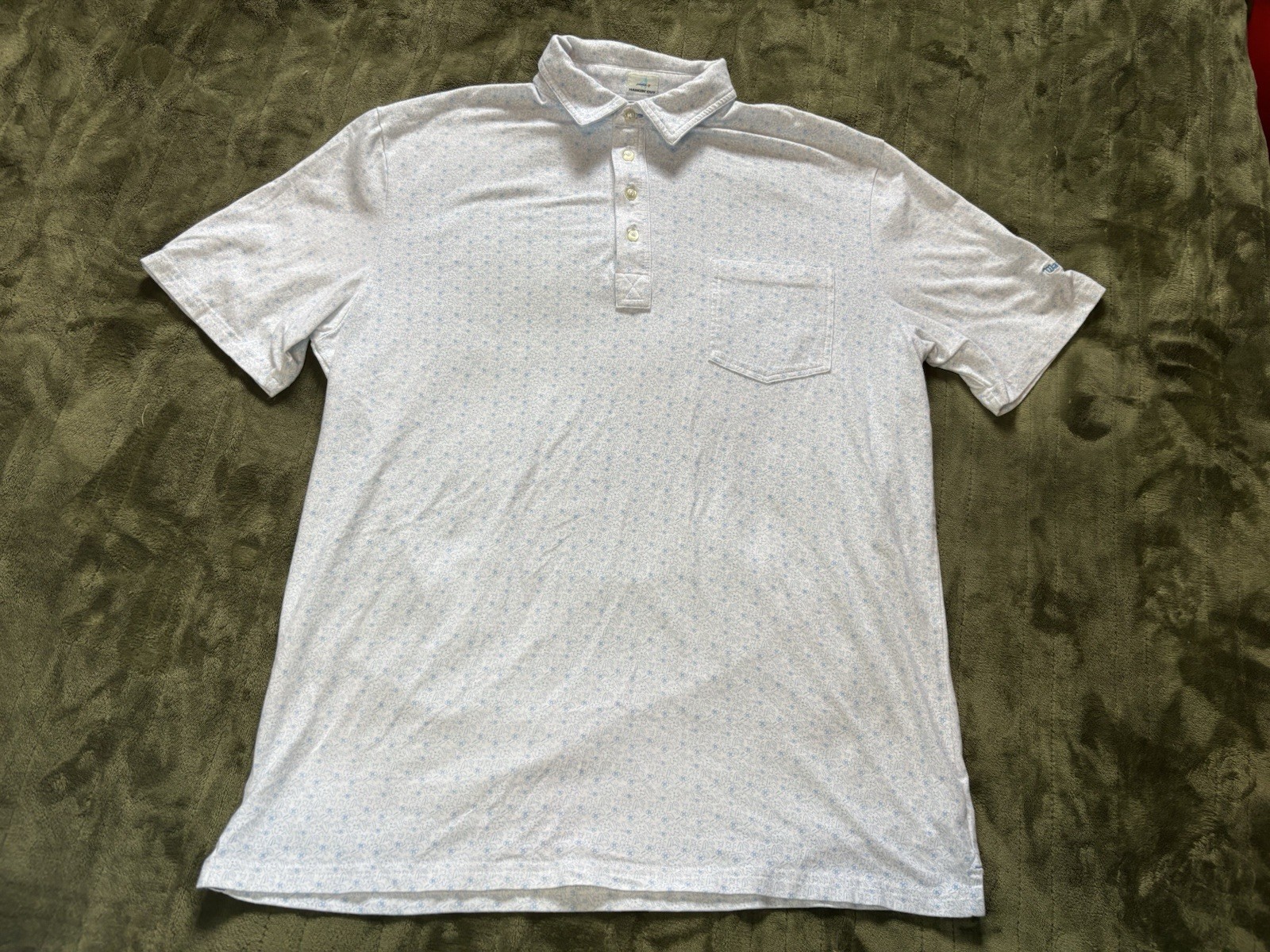 Johnnie O Polo Shirt Mens Large Golf Flower Floral AOP Hanging Out Warwick Hills