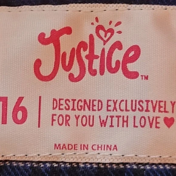 Camisa Justice Niña Talla 16 Manga Larga Abotonada Azul Brillante A Cuadros Foto 4 de 4