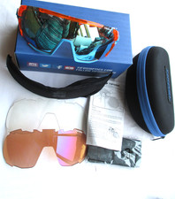 New Tifosi Sledge Cycling Sunglasses, Crystal Orange Color. w/ Case, 3 Lenses