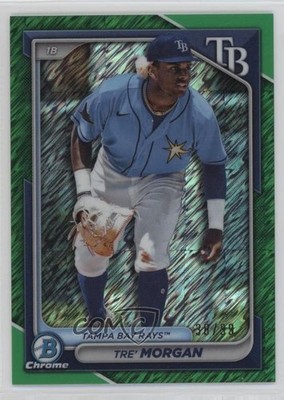 2024 Bowman Chrome Prospects Green Shimmer Refractor 38/99 Tre' Morgan 3hd