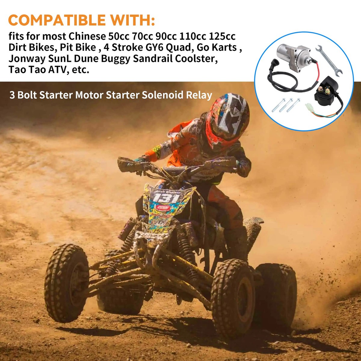 Electric Starter Motor 50cc 125cc Stroke For ATV Quad Go Carts