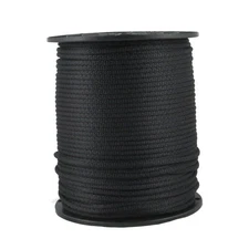 3/16 inch Black Dacron Polyester Rope - 500 Foot Spool | Solid Braid - Indust...
