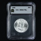 1956 Franklin Silver Half Dollar Uncirculated ICG MS64FBL Full Bell Lines 50C