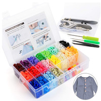 DruckknöPfe T5 Set 415 StüCk 20 Farben Mit Zange Plastik Strampler LäTzchen DIY
