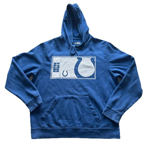 VETEMENTS Felpa con cappuccio blu NFL Team Apparel uomo grande Indianapolis Colts pullover coulisse