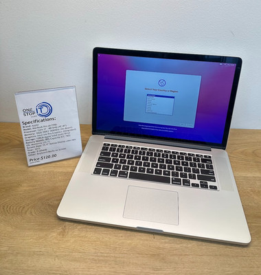 Apple MacBook Pro (A1398) Core i7 4870HQ 16GB DDR3 Intel Iris Pro 125GB SSD 2015