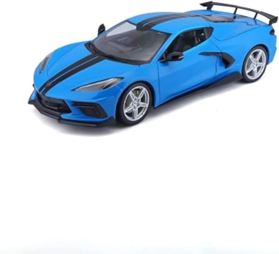 Chevrolet Corvette Stingray Z51 azul coleccionable modelo coche fundido a presión escala 1:18 Foto 3 de 4