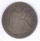 1877 Seated Liberty Silver Half Dollar + SILVER + Circulated + No Reserve!