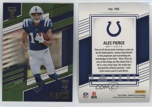 2022 Panini Donruss Elite Rookies Green Alec Pierce #155 Rookie RC