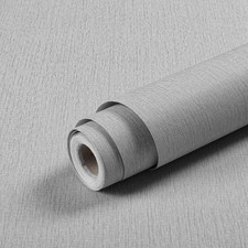 Livebor Grey Grasscloth Peel and Stick Wallpaper Textured Contact Paper 15.7i...