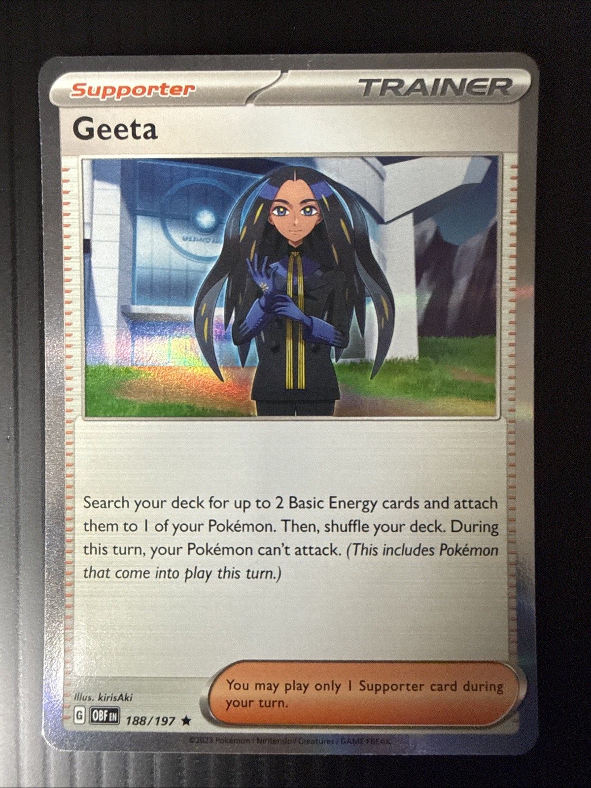 Geeta - Holo - 188/197 Obsidian Flames - Pokemon TCG - Near Mint - Rare