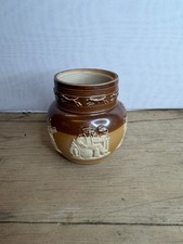 ANTIQUE ROYAL DOULTON LAMBETH STONEWARE SALT GLAZE POT / TOBACCO JAR