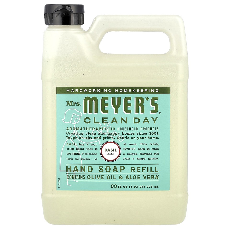 Hand Soap Refill, Basil, 33 fl oz (975 ml)