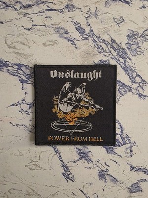Onslaught Power From Hell Black Border Woven Patch