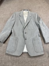 Sheplers Blazer Mens 42R Gray Western Suede Sport Coat Jacket Made USA Read
