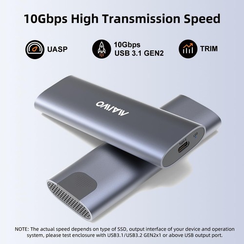 M.2 NVMe SSD Enclosure, USB 3.1 GEN2 10Gbps Support UASP Trim, 8TB Capacity, ... - Picture 3 of 8