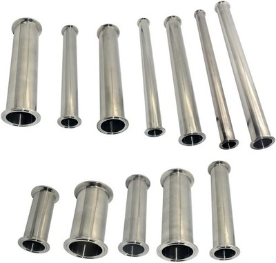 Sanitary Tri Clamp Pipe OD 1.5'' - 2'' Length 6 8 inch Ferrule Flange End SS316