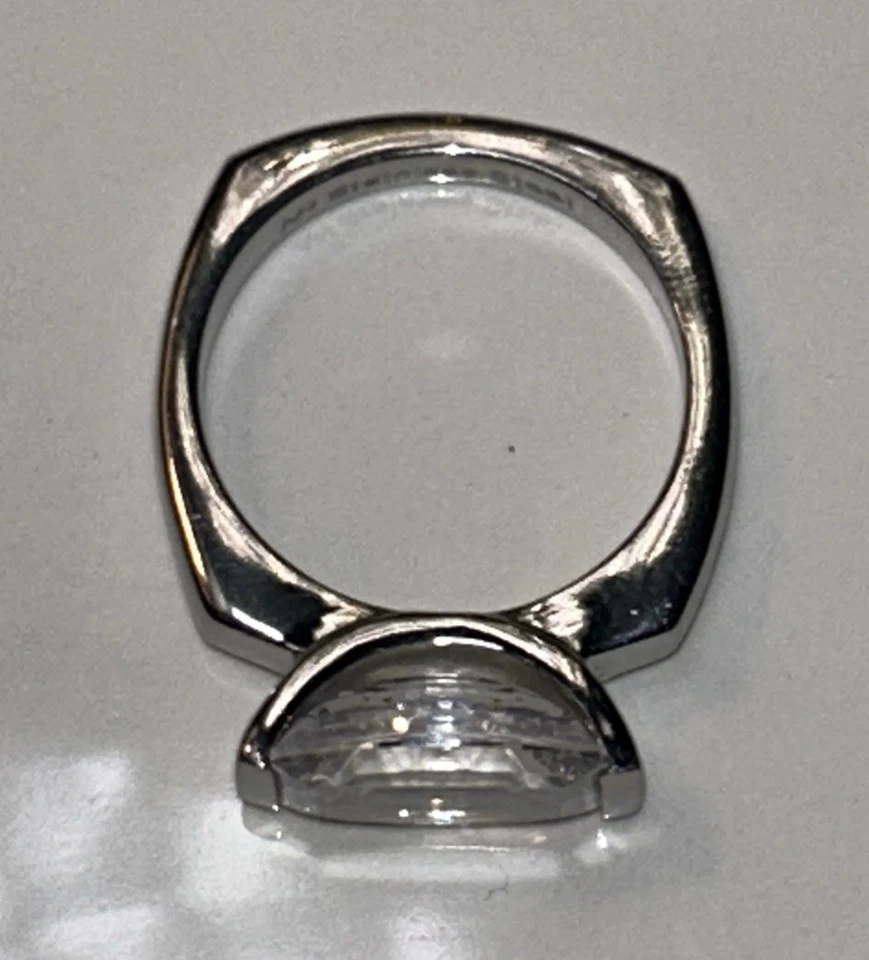 Michael Valitutti NH из нержавеющей стали знак звезды CZ натяжное кольцо размер 6 современный - Изображение 2 из 4