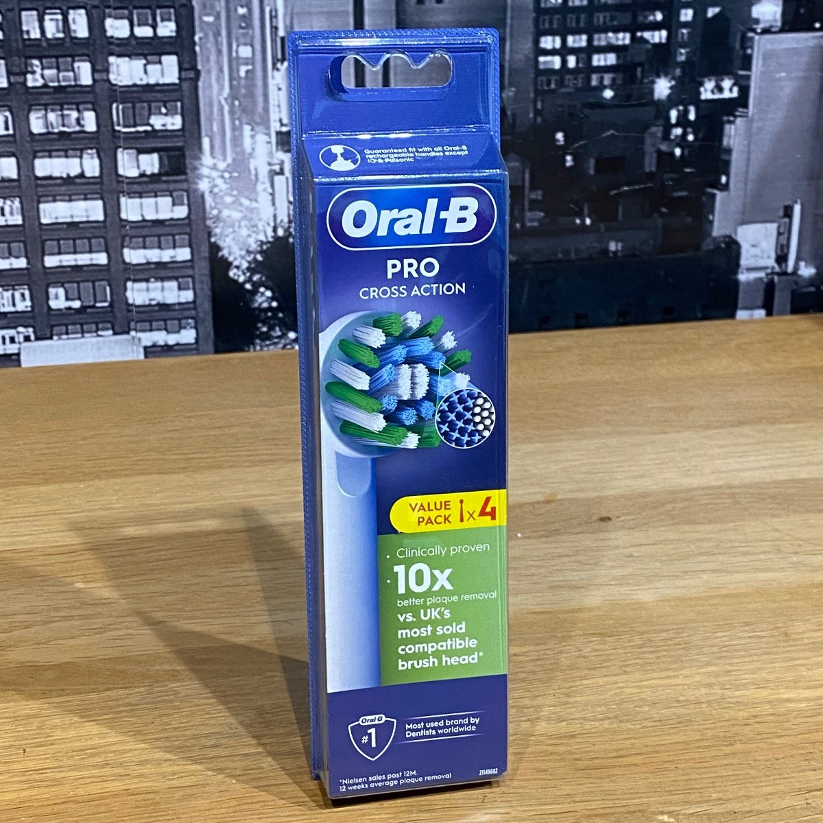 Oral-B Pro Cross Action Electric Toothbrush Heads, 4 Count, White | X-Shape & Angled Bristles, Deep Plaque Removal, Replacement Brush Heads - Image 4