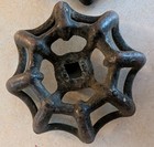 2 BLACK UNIQUE 3D VINTAGE STEAMPUNK CAST IRON WATER VALVE HANDLES RARE KNOBS — photo 2