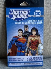 New. Justice League 205 Stickers Book. 10 Sheets