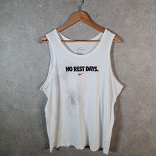 Vintage Nike Dri-Fit Swoosh Logo Print Vest Mens Large White