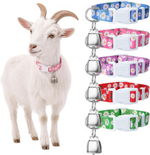 5 Pack Floral Goat Collars Adjustable Grazing Collar with Copper Bells