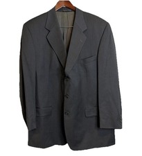 Joseph Feiss Men's Suit Jacket Blazer 48L 48 Long 100 Pure New Wool Charcoal