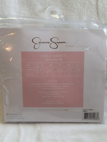 10 Pack Jessica Simpson Girls' Briefs Size 4 New - Picture 8 of 9