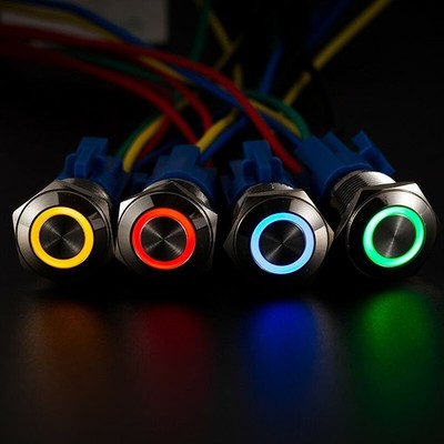 1 PCS RED 16mm 12V Momentary Push Button Switch Waterproof IP67 Led Light NEW