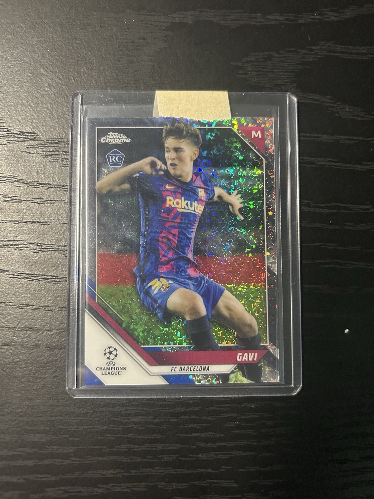 Topps Chrome UCL Gavi Speckle Refractor Rookie 091/275