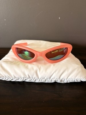 SKYLRK Speed Demon Sushi Cat Eye Sunglasses Pink Frame Green Mirrored Lens Men