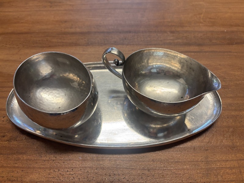 Arts And Crafts Creamer Sugar Bowl Set Randahl Sterling Silver
