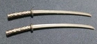 Vintage 1980s Lot Of 2 Gray 3 1/2' Samurai Swords Weapon Action Figure MOTU TMNT