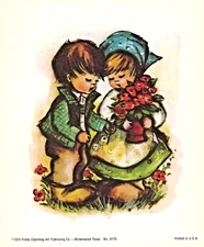 "PUPPY LOVE"  ~ (1974) ~  *** PRINTS CHARMING #8170 / LITHOGRAPH PRINT *** #35