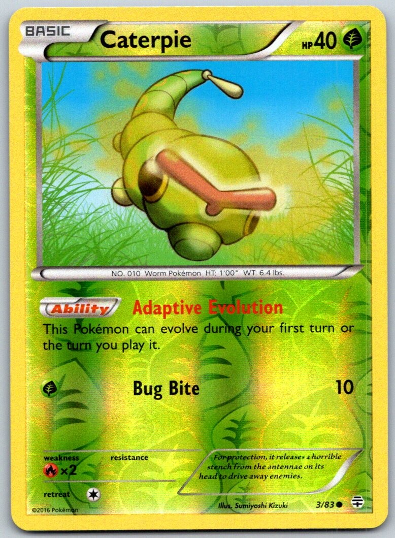 Caterpie 3/83 Common Generations Reverse Holofoil (Near Mint)