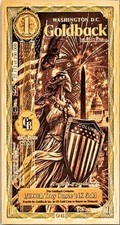 2026 Washington D.C. Goldback 24KT .999 Gold Foil Note 1/1000th oz 2026 Washington D.C. Goldback 24KT .999 Gold Foil Note 1/1000th oz