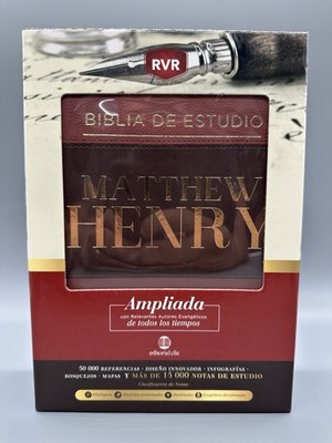 Biblia De Estudio Reina-Valera Revisando Ampliada Matthew Henry Marrón Con Indix